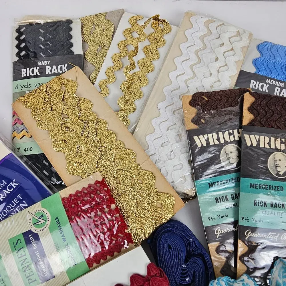 VTG lot ric rac bias tapes ribbons piping sewing trims costumes